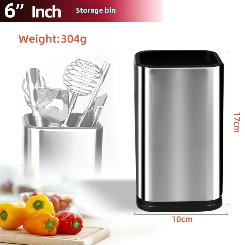 Stainless steel kitchen knife storage holder with PP rack and optional accessories
