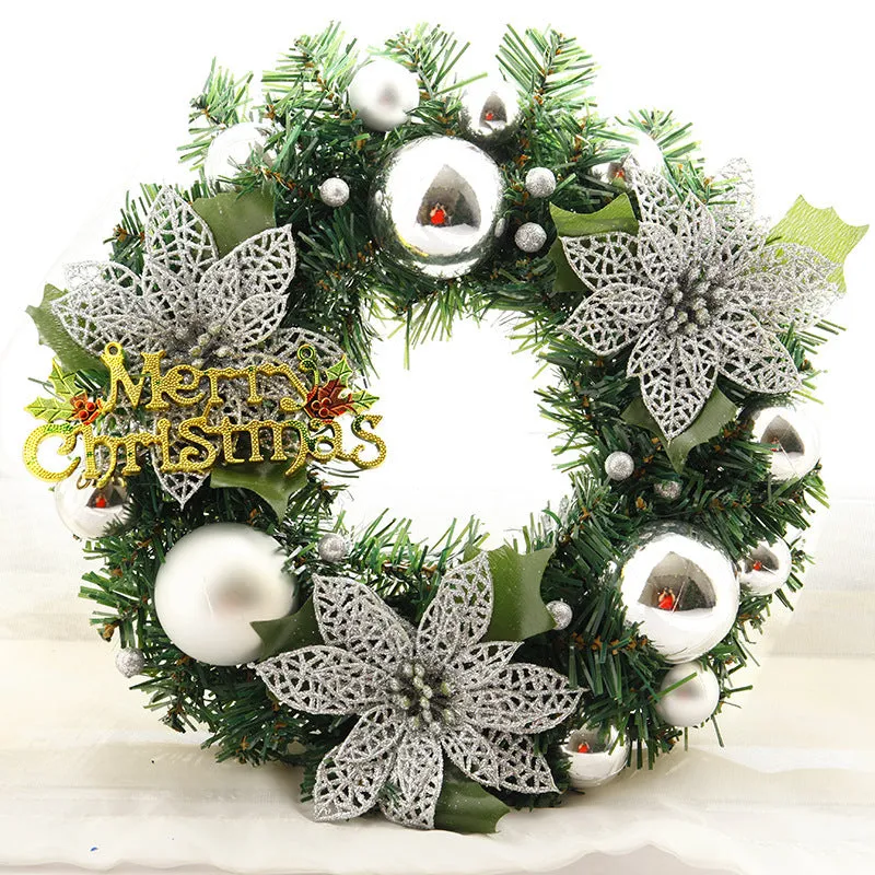 Multicolour plastic Christmas wreath with a 30cm diameter, shown in one of six available colour options