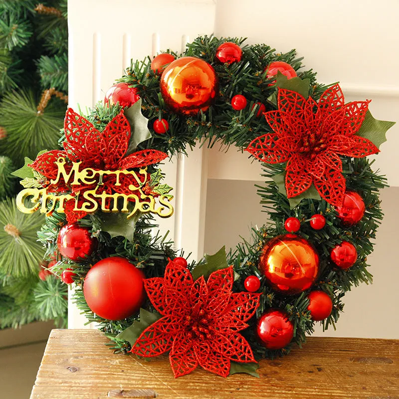 Multicolour plastic Christmas wreath with a 30cm diameter, shown in one of six available colour options