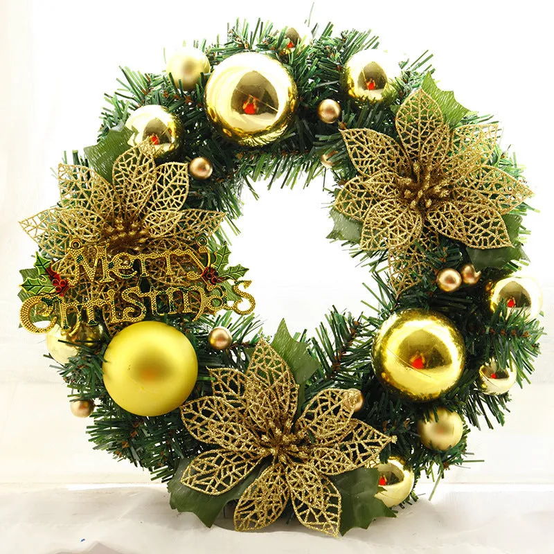 Multicolour plastic Christmas wreath with a 30cm diameter, shown in one of six available colour options
