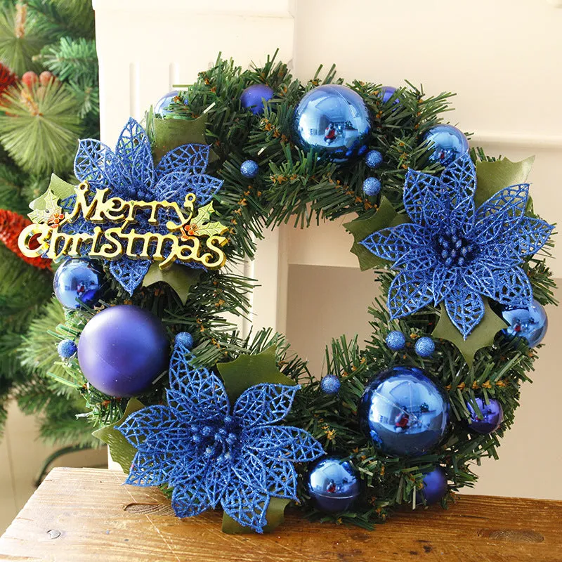 Multicolour plastic Christmas wreath with a 30cm diameter, shown in one of six available colour options