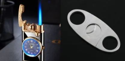 Men's wristwatch lighter with electric ignition and adjustable blue flame on zinc alloy case