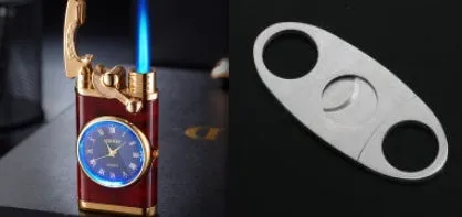Men's wristwatch lighter with electric ignition and adjustable blue flame on zinc alloy case