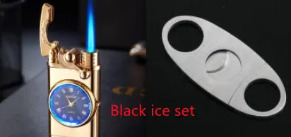 Men's wristwatch lighter with electric ignition and adjustable blue flame on zinc alloy case