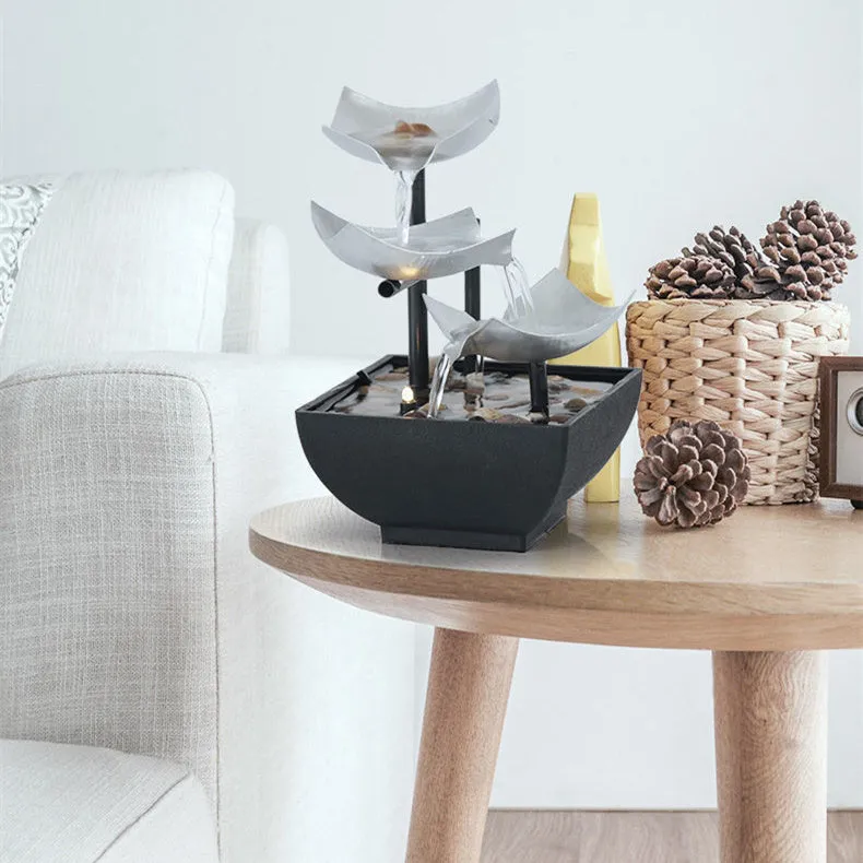 Modern minimalist desktop fountain water ornament with flowing water feature in JR001 colour