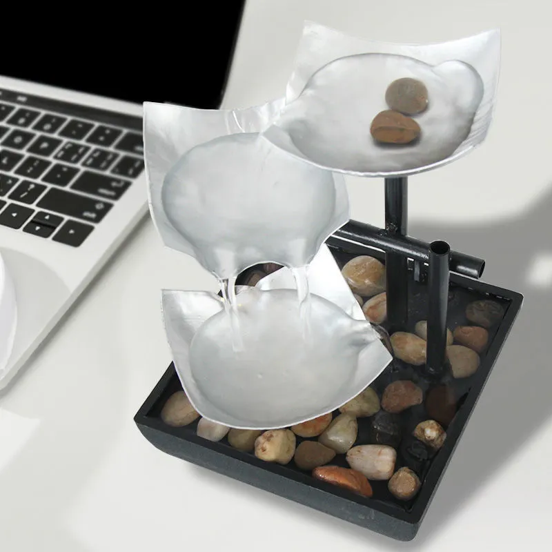 Modern minimalist desktop fountain water ornament with flowing water feature in JR001 colour