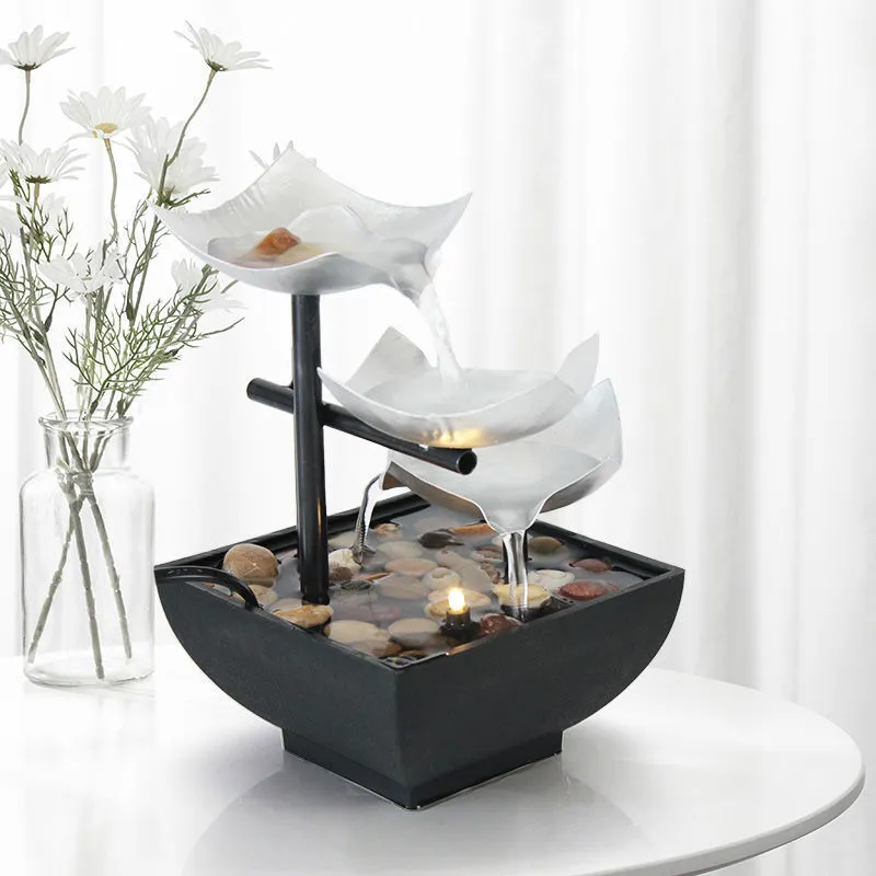 Modern minimalist desktop fountain water ornament with flowing water feature in JR001 colour