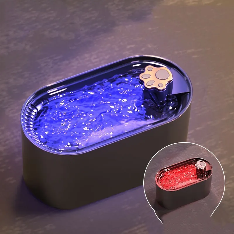 3L automatic pet water fountain with triple filtration system in Berlin blue colour