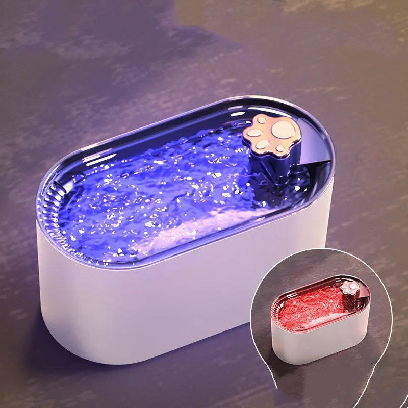 3L automatic pet water fountain with triple filtration system in Berlin blue colour