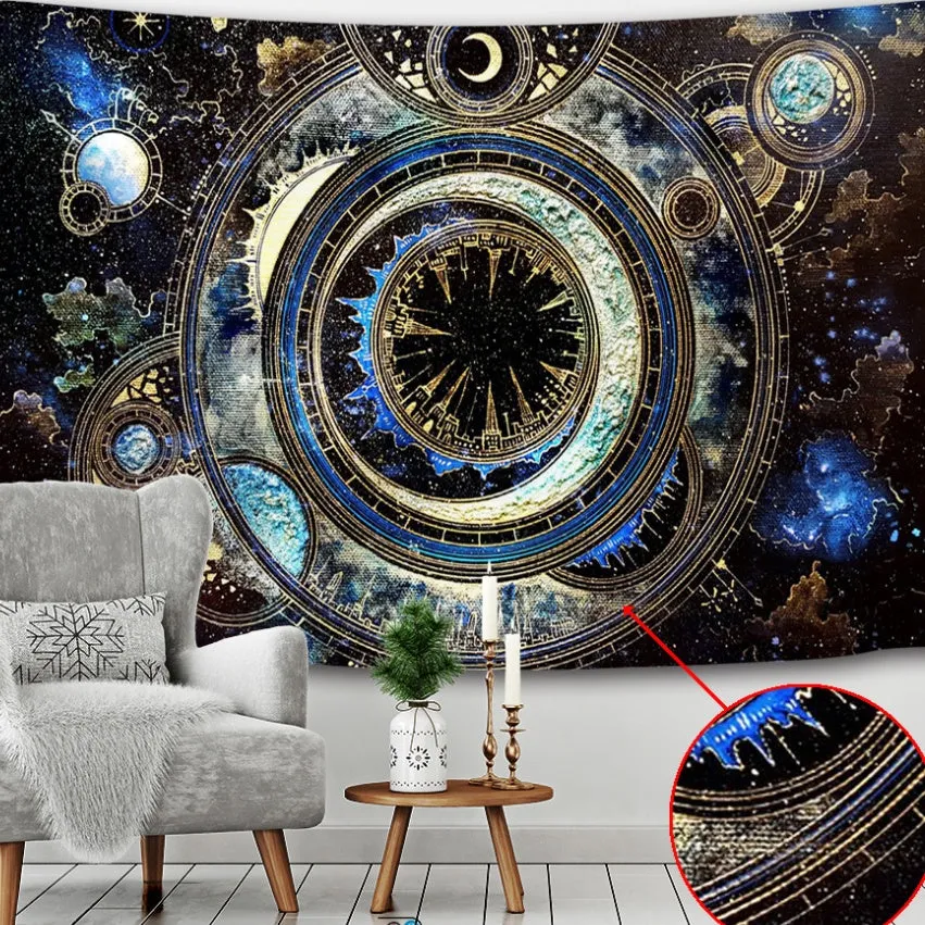 Polyester tapestry wall hanging with Nordic pattern in one of four available sizes from 150x100cm to 230x180cm