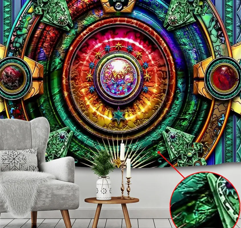 Polyester tapestry wall hanging with Nordic pattern in one of four available sizes from 150x100cm to 230x180cm