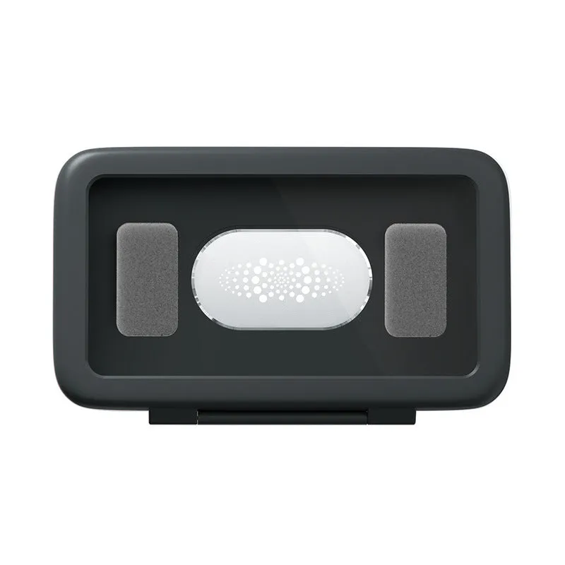 Waterproof phone holder with anti-fog window mounted on bathroom tile with mobile phone inside