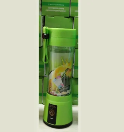 Portable USB rechargeable blender with pink cup and six stainless steel blades