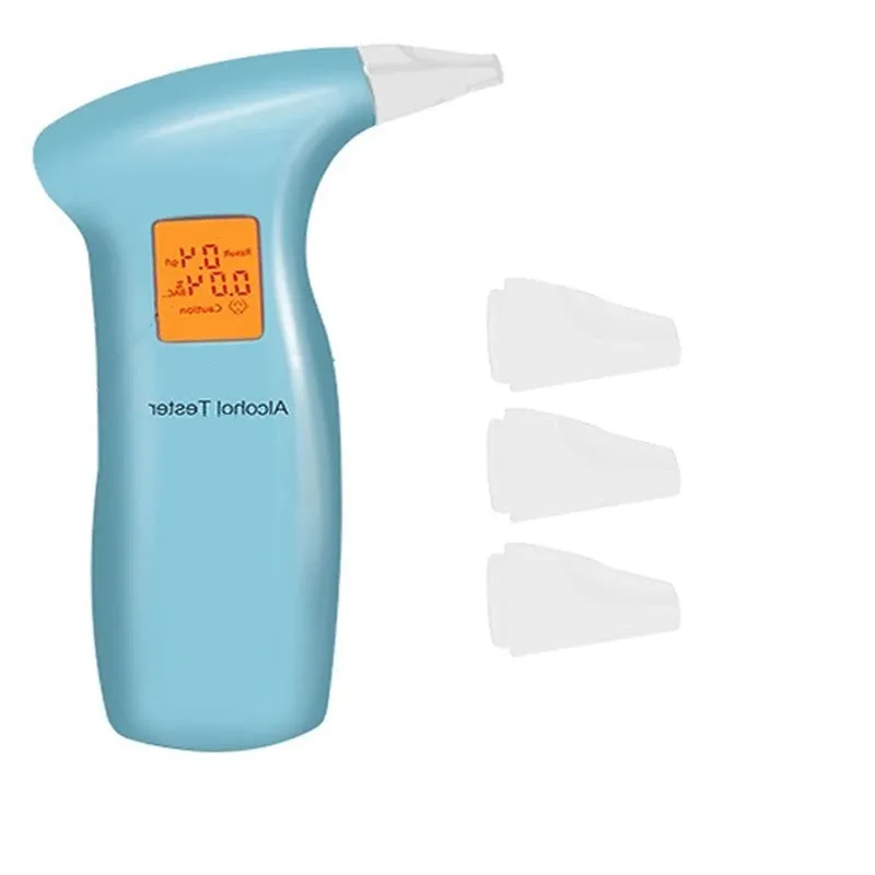 Portable orange light digital breath alcohol tester with four mouthpieces