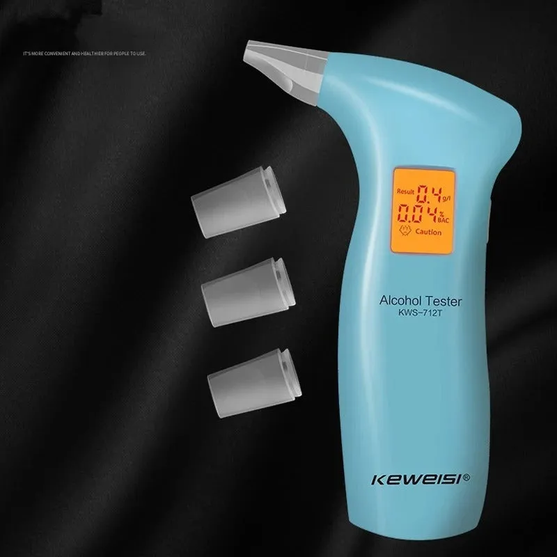 Portable orange light digital breath alcohol tester with four mouthpieces