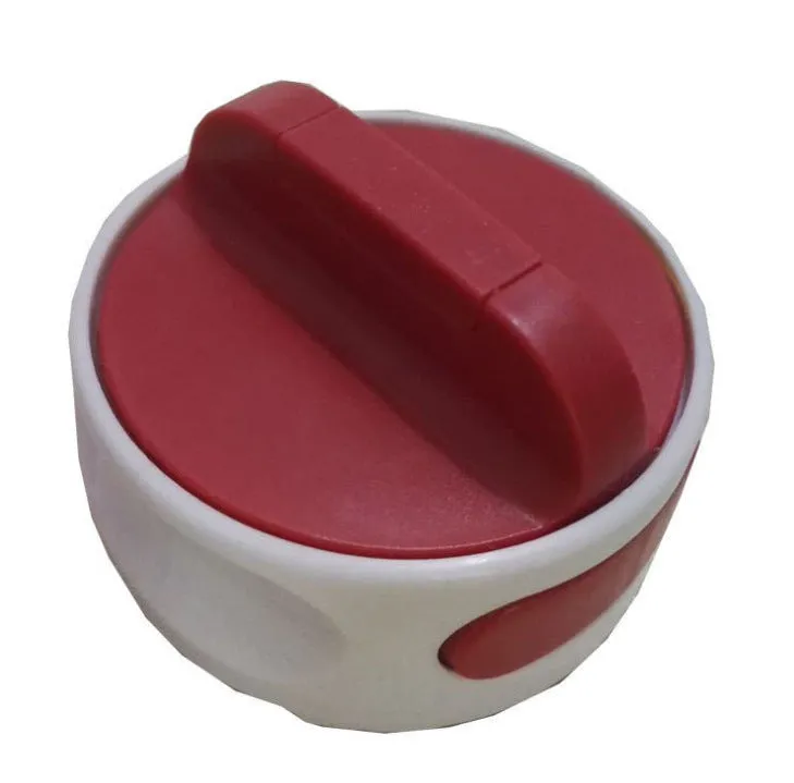 Green stainless steel lid opener kitchen gadget showing dimensions and screw mechanism