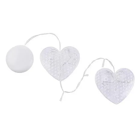 Battery-powered Christmas LED chandelier light with suction cups, showing Santa Claus design.
