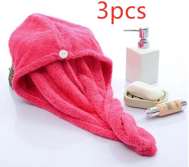 Women's microfiber hair dryer cap in assorted colours showing cap shape and size