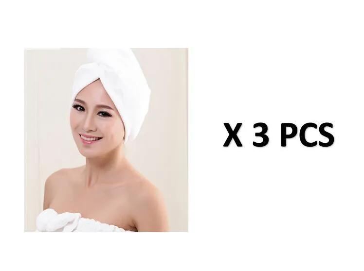 Women's microfiber hair dryer cap in assorted colours showing cap shape and size