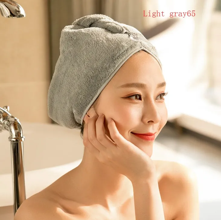 Women's microfiber hair dryer cap in assorted colours showing cap shape and size