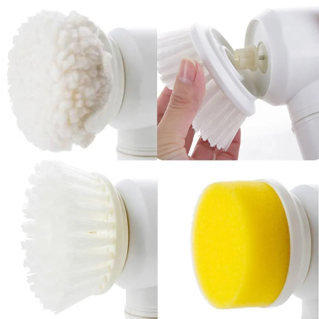 White Magic Brush electric cleaning brush with three interchangeable brush heads for household cleaning