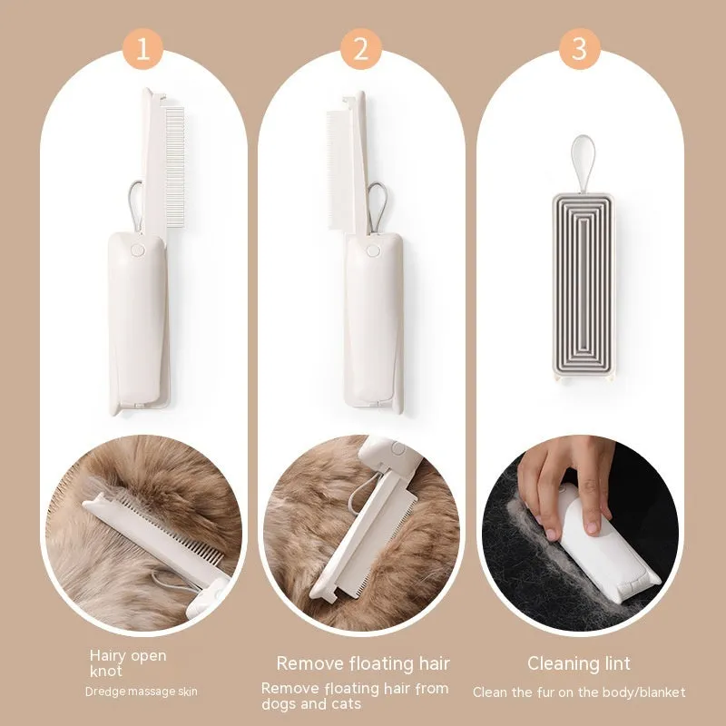 ABS plastic pet grooming brush for cats and dogs in pink and white colour options