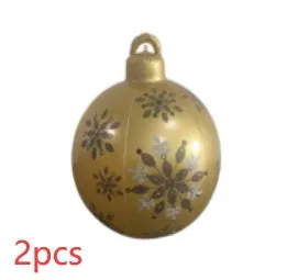 60cm PVC inflatable Christmas ball decoration in outdoor setting