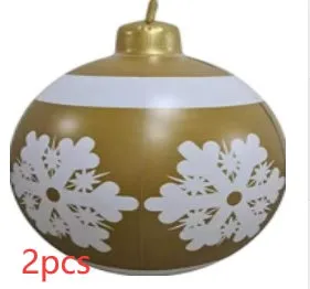 60cm PVC inflatable Christmas ball decoration in outdoor setting