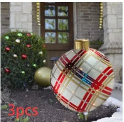 60cm PVC inflatable Christmas ball decoration in outdoor setting
