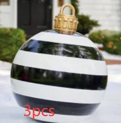 60cm PVC inflatable Christmas ball decoration in outdoor setting