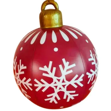 60cm PVC inflatable Christmas ball decoration in outdoor setting