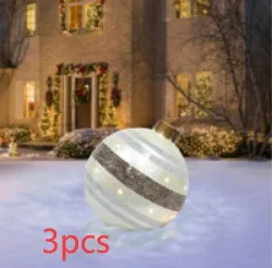 60cm PVC inflatable Christmas ball decoration in outdoor setting