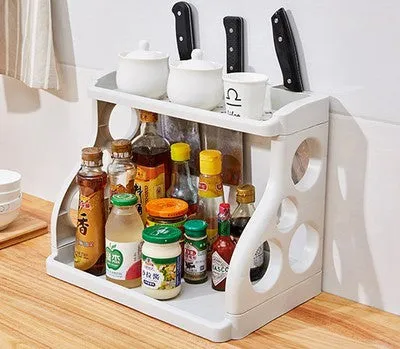 Foldable PP plastic kitchen storage shelving rack in one of five colour options