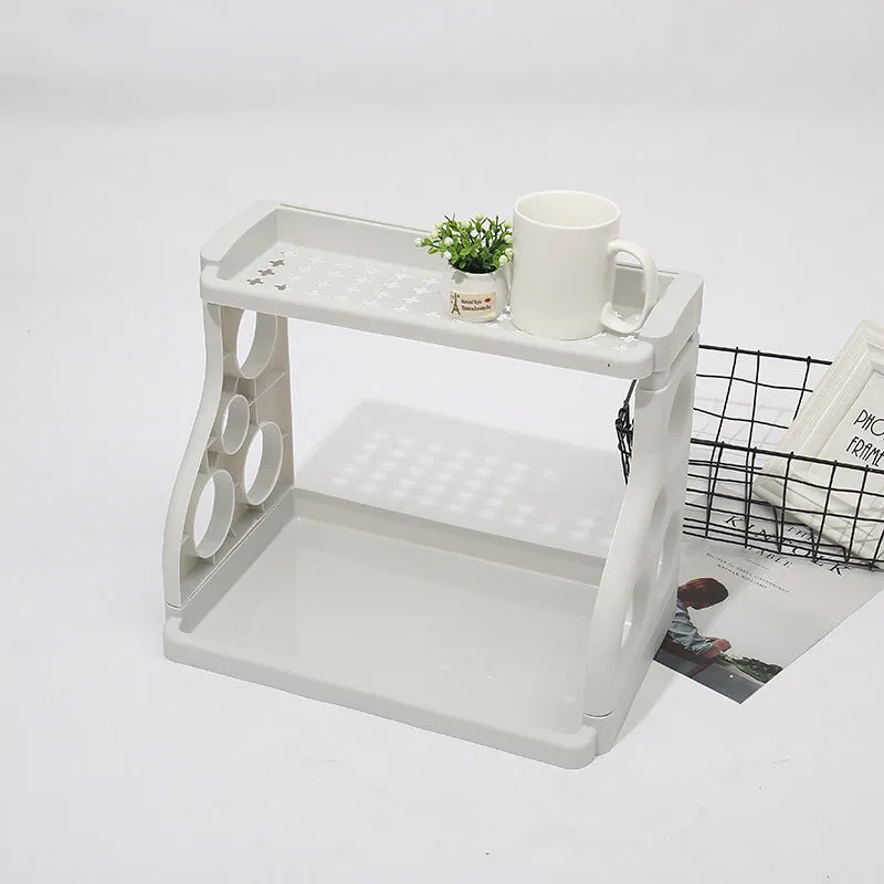 Foldable PP plastic kitchen storage shelving rack in one of five colour options
