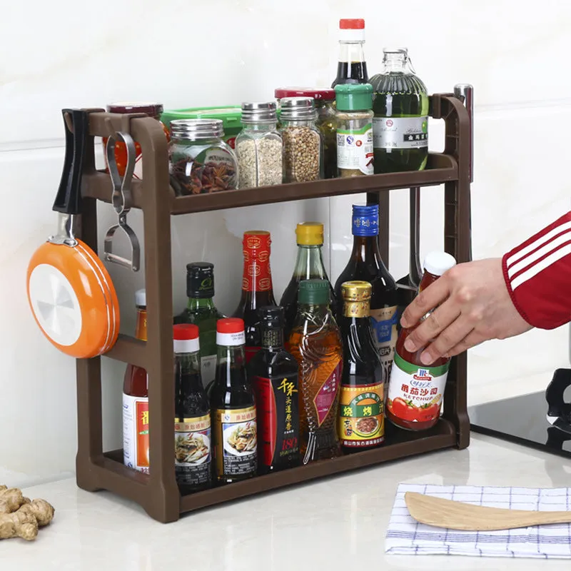 Foldable PP plastic kitchen storage shelving rack in one of five colour options