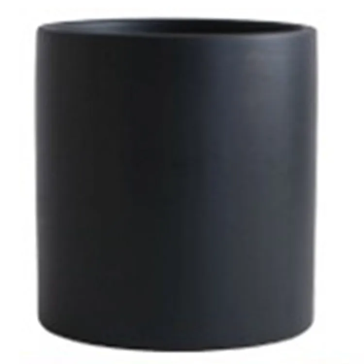 Cylindrical ceramic succulent planter with drainage hole in Nordic style, shown in a selected colour.