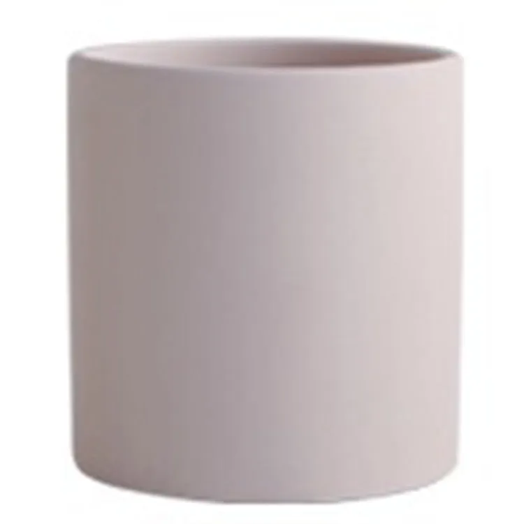 Cylindrical ceramic succulent planter with drainage hole in Nordic style, shown in a selected colour.