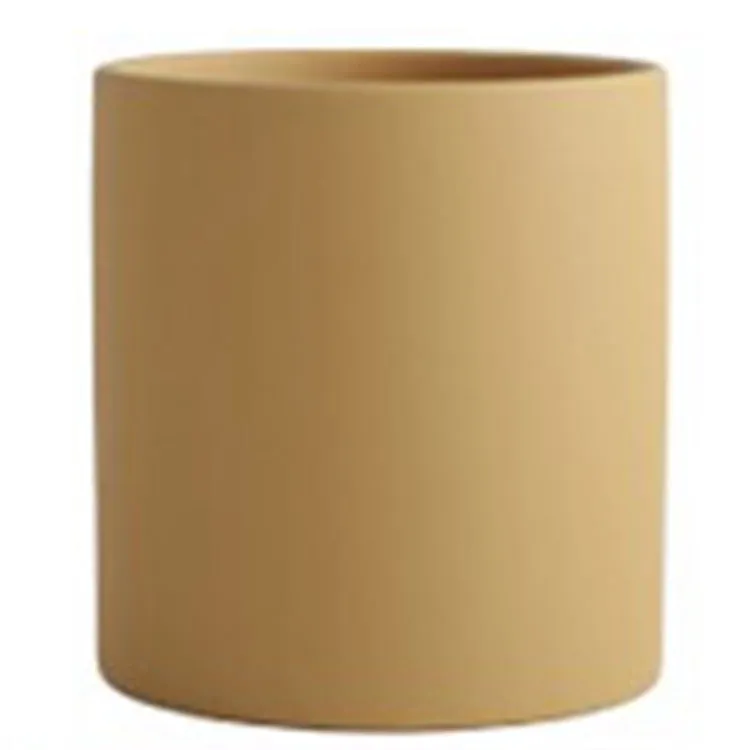 Cylindrical ceramic succulent planter with drainage hole in Nordic style, shown in a selected colour.