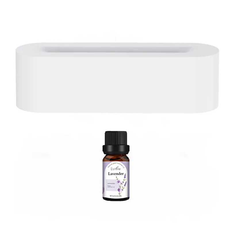 White square DQ709 ultrasonic aroma diffuser with LED flame light effect and cool mist vapour.