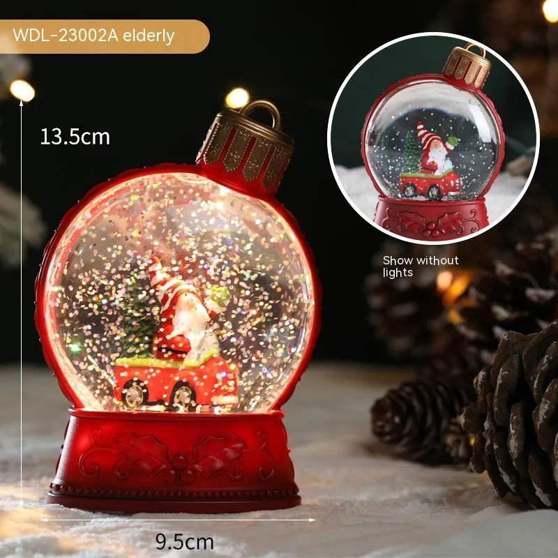 LED Christmas decoration with flame effect in snowman, angel, child tree or old man design
