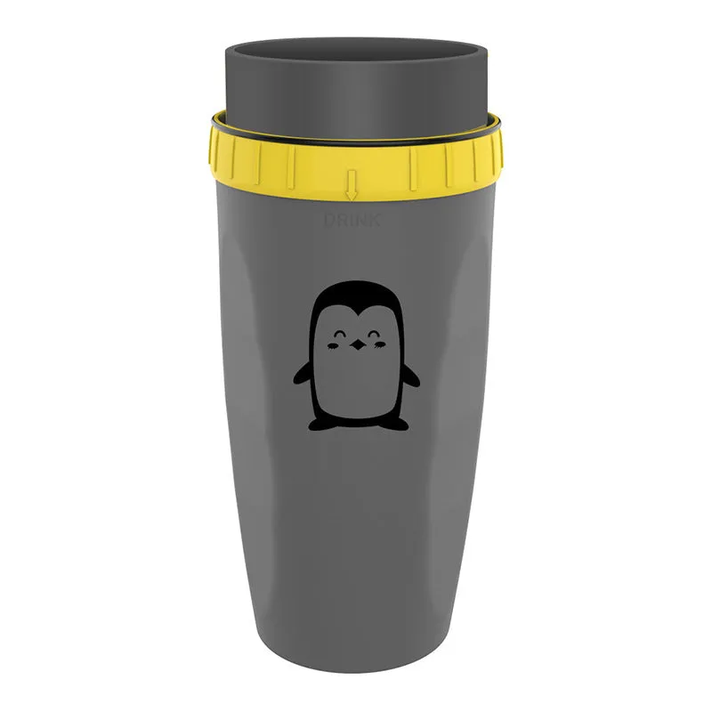 Double wall insulated travel mug with twist seal silicone membrane in cartoon design