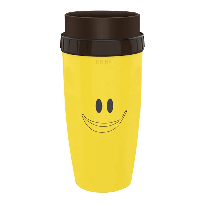 Double wall insulated travel mug with twist seal silicone membrane in cartoon design