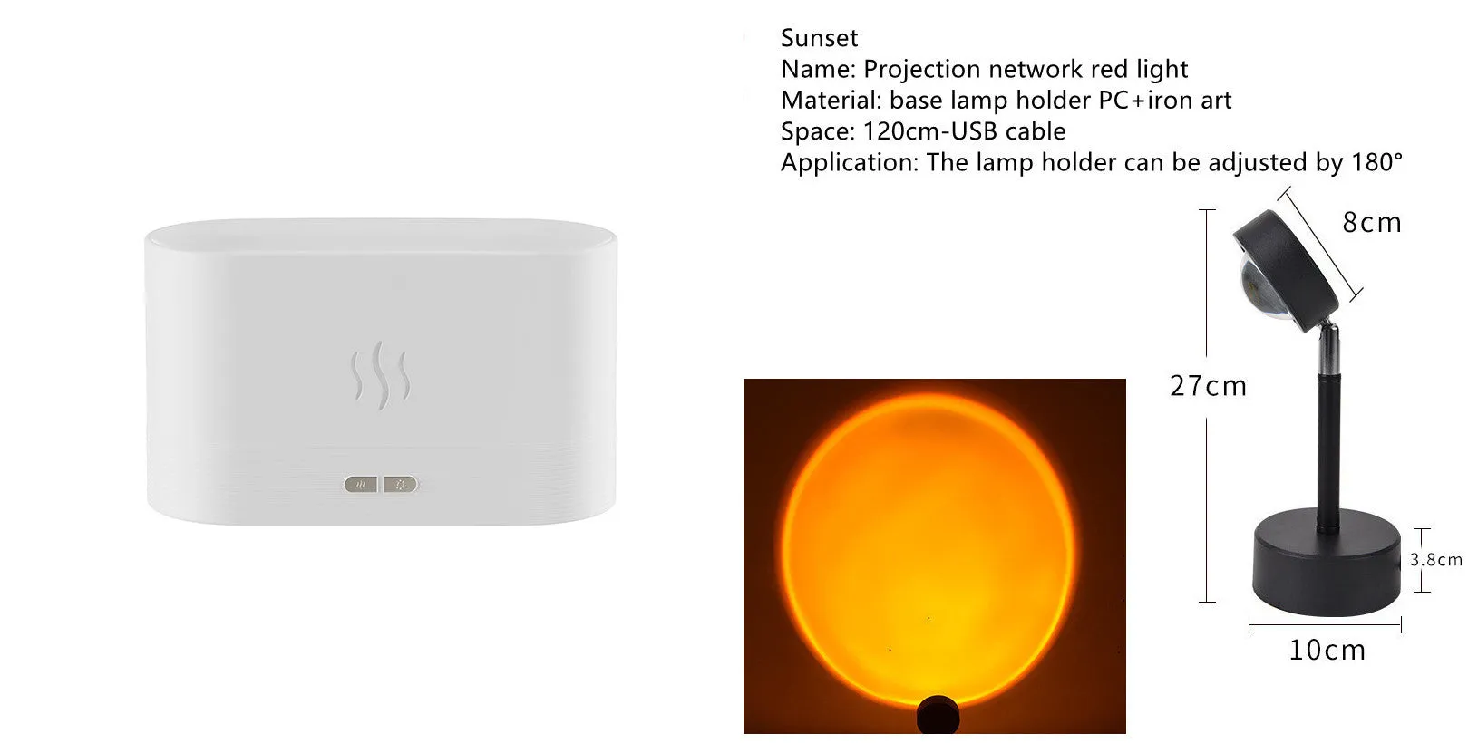 Square black ultrasonic aroma diffuser with LED flame effect and mist output