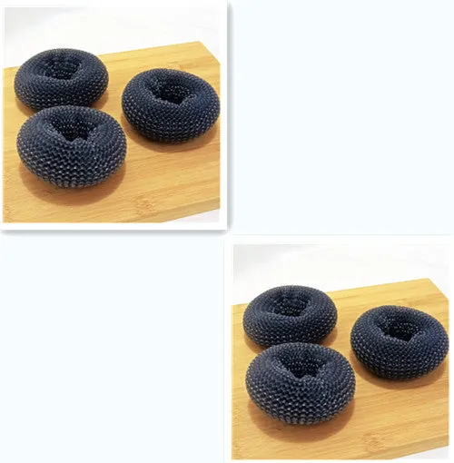 PET kitchen soap dispensing palm brush with push-type mechanism for scrubbing stoves and tiles