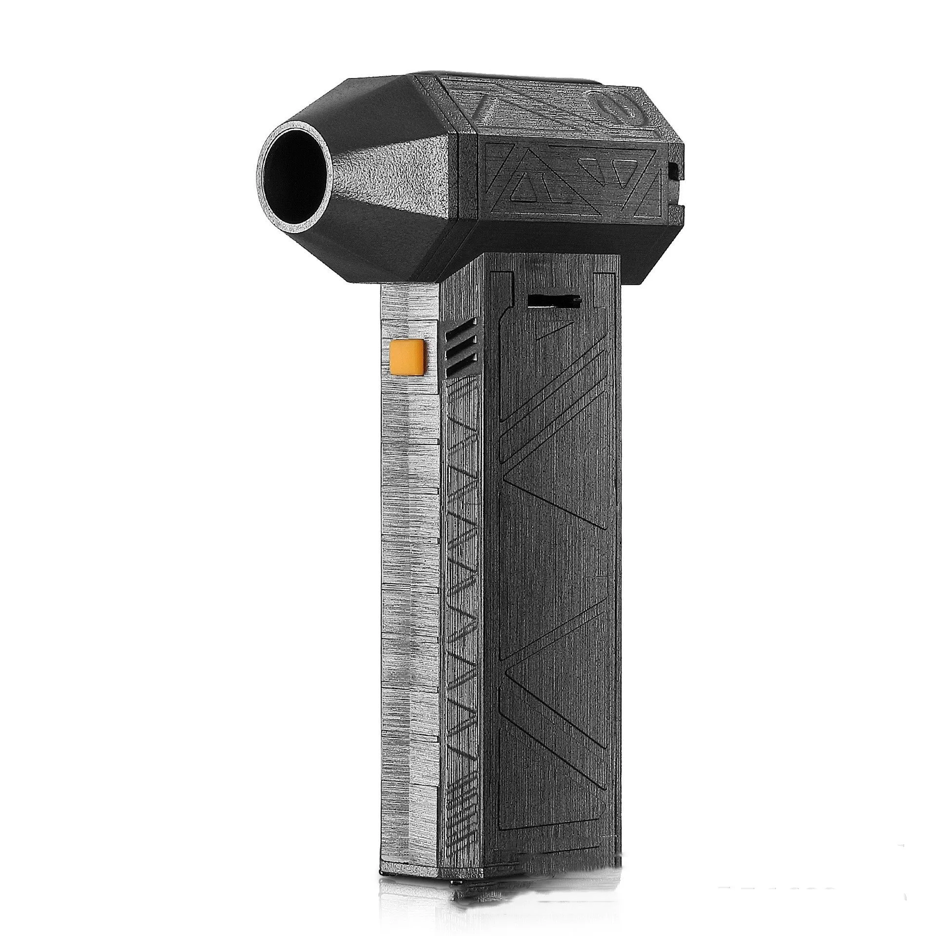 Iron grey cordless turbo fan air duster with brushless motor, shown in handheld use.