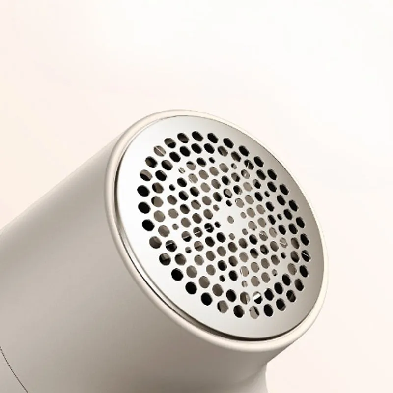 White electric fabric lint remover with LED display and USB charging port