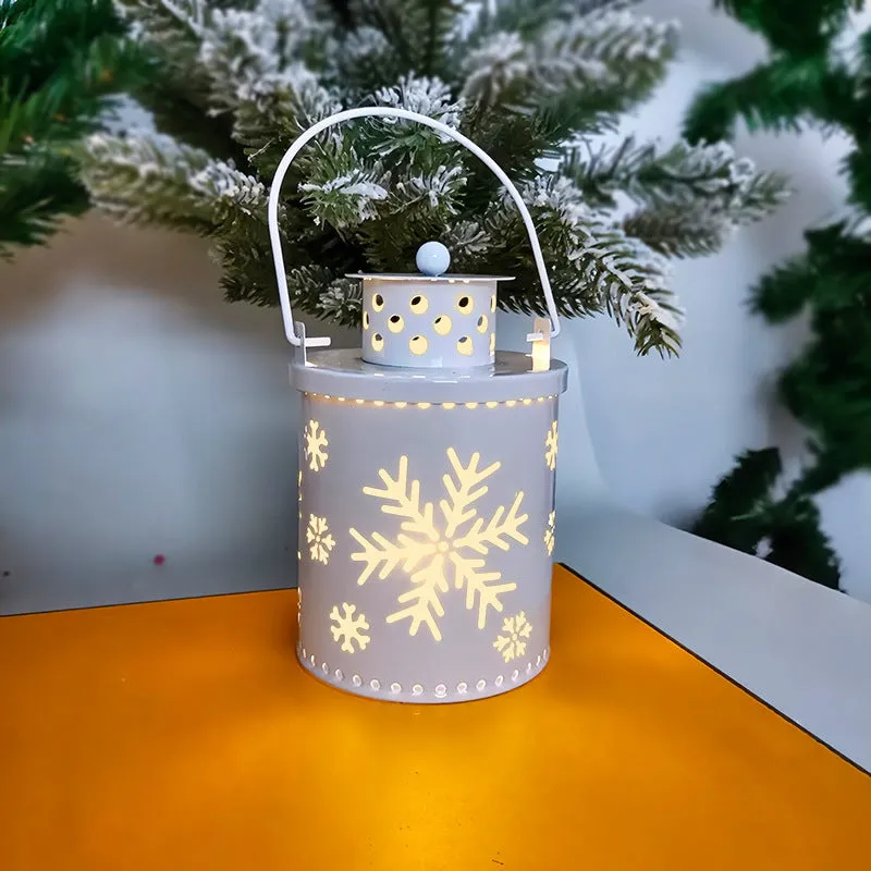 Wrought iron Christmas candle light with LED flickering flame in Nordic style design