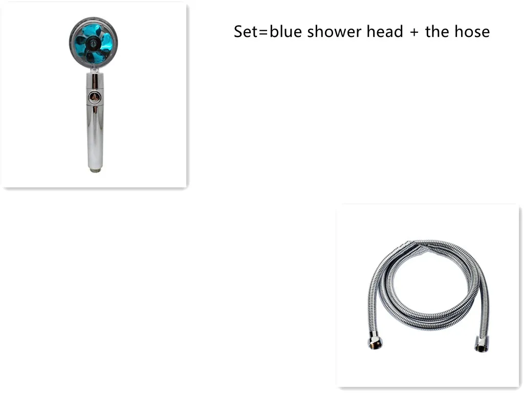 Chrome-finished round water-saving shower head with a built-in turbofan for high pressure spray