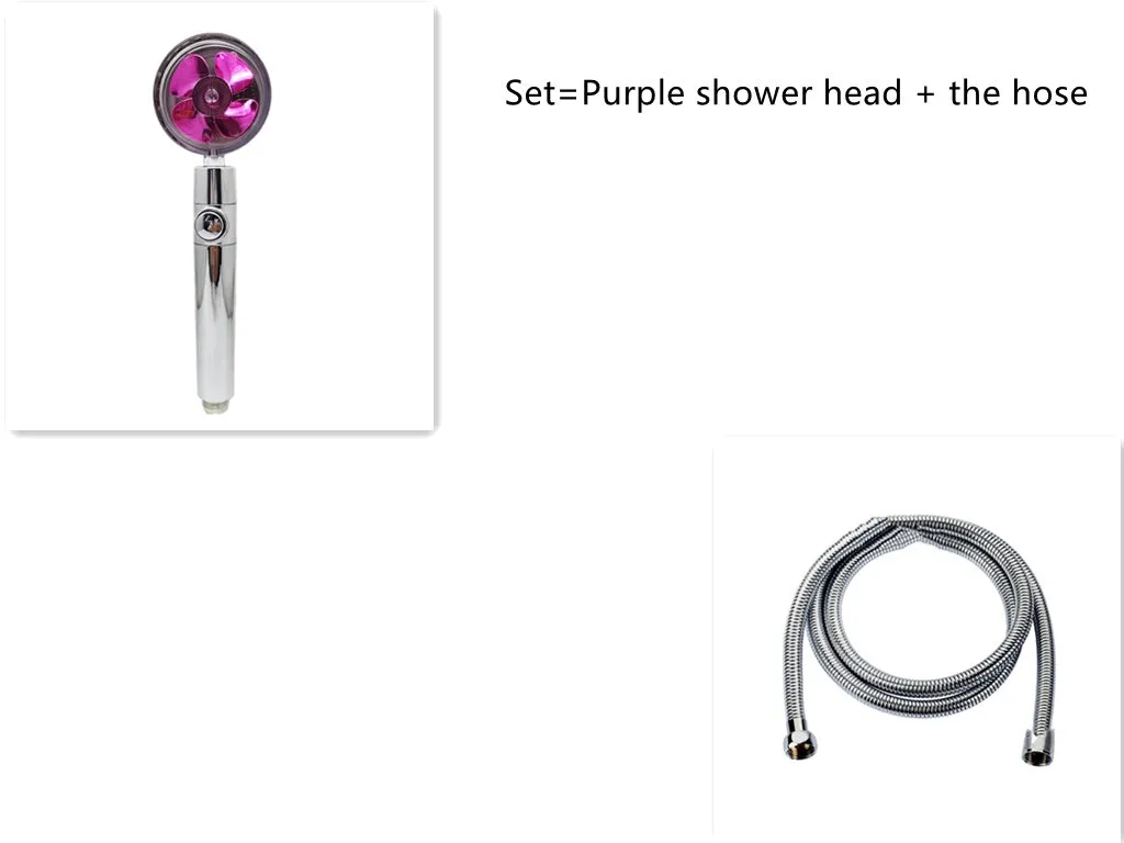 Chrome-finished round water-saving shower head with a built-in turbofan for high pressure spray