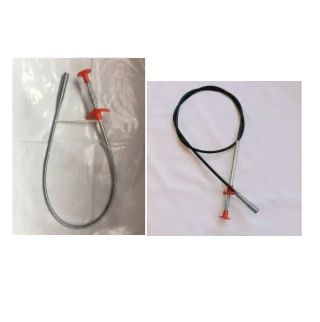Flexible 60cm long sewer dredger spring cleaning tool with a grip handle for unblocking sink drains.